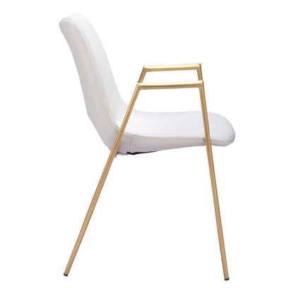 Zuo Modern - Desi Dining Chair (Set of 2) White & Gold - 109550 veiw 2