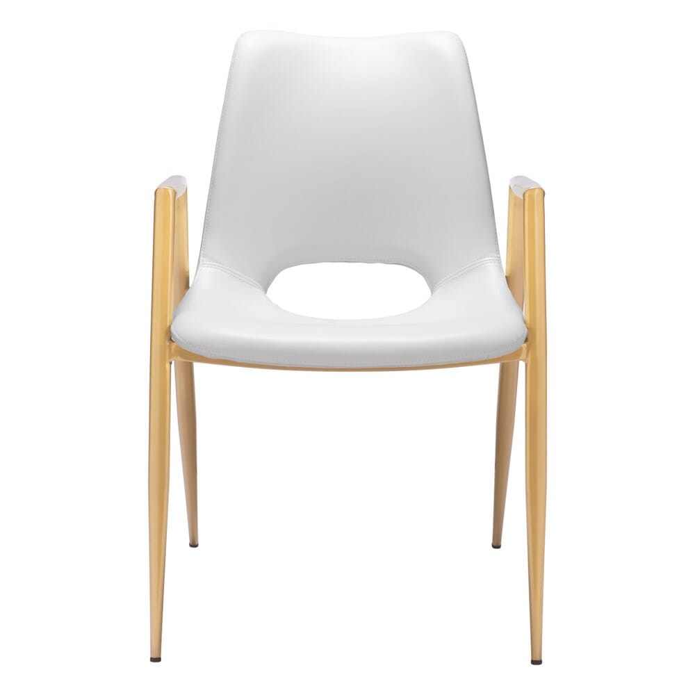 Zuo Modern - Desi Dining Chair (Set of 2) White & Gold - 109550 veiw 3