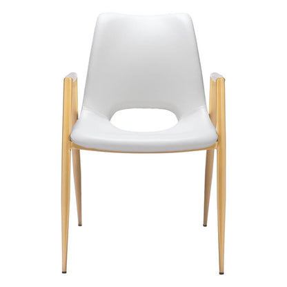 Zuo Modern - Desi Dining Chair (Set of 2) White & Gold - 109550 veiw 3