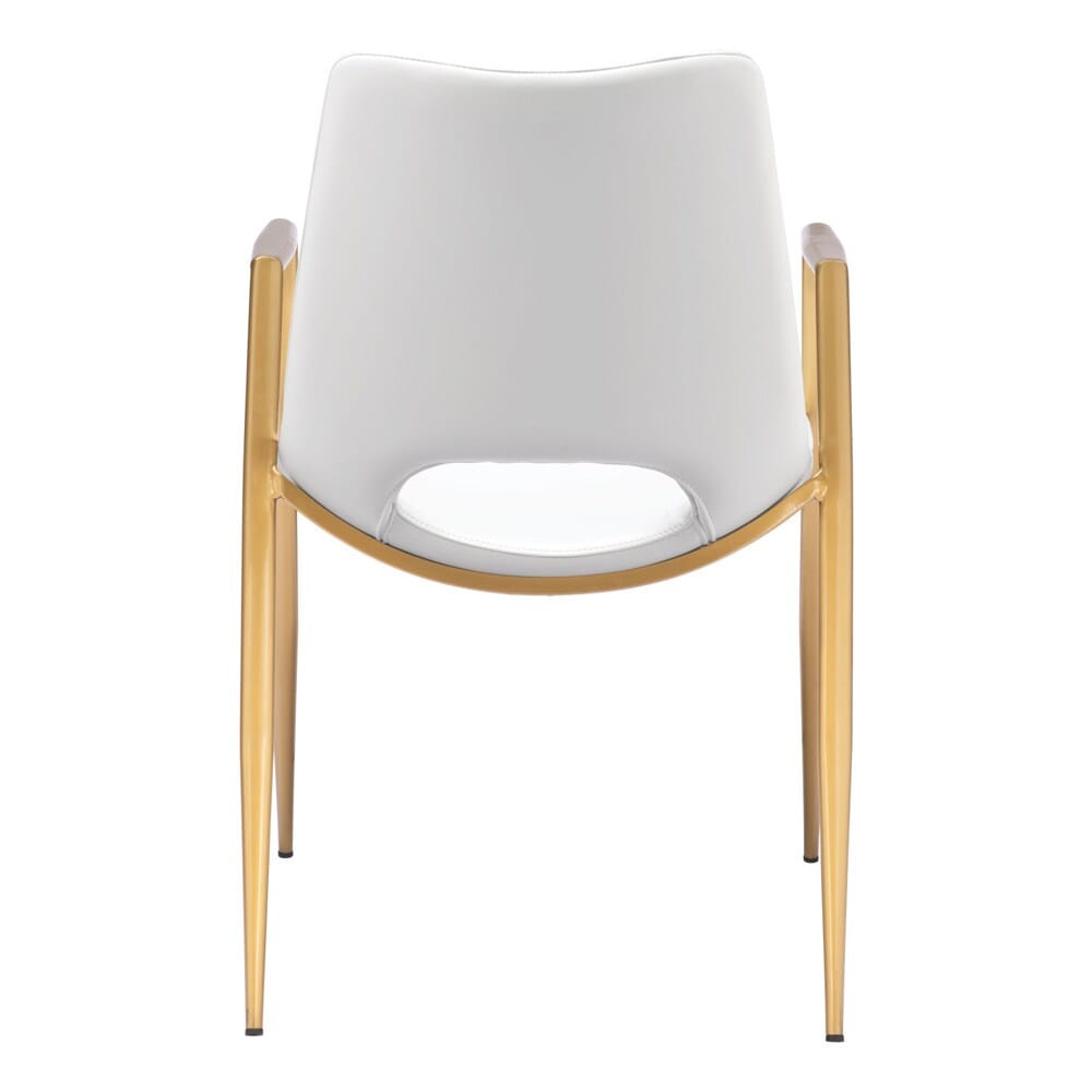 Zuo Modern - Desi Dining Chair (Set of 2) White & Gold - 109550 veiw 4