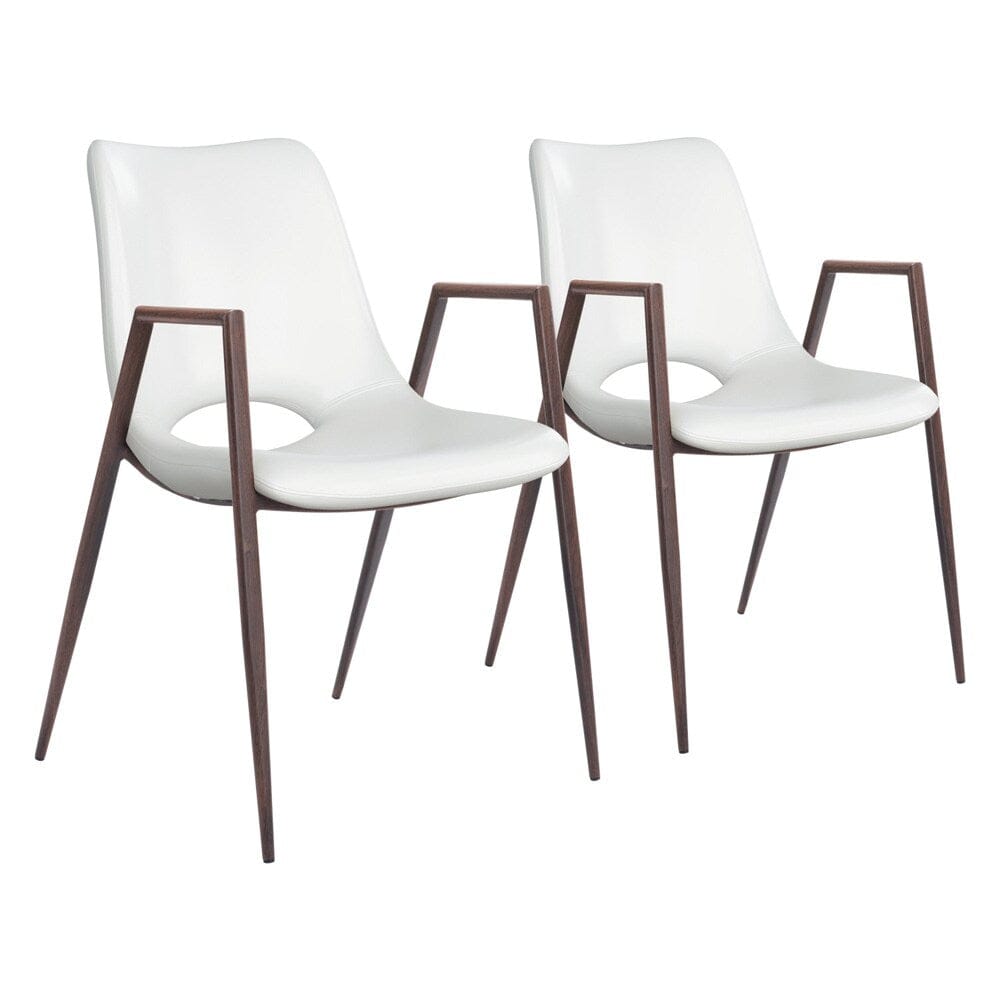 Zuo Modern - Desi Dining Chair (Set of 2) White & Walnut - 109068 veiw 1