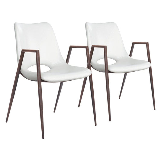 Zuo Modern - Desi Dining Chair (Set of 2) White & Walnut - 109068 veiw 1