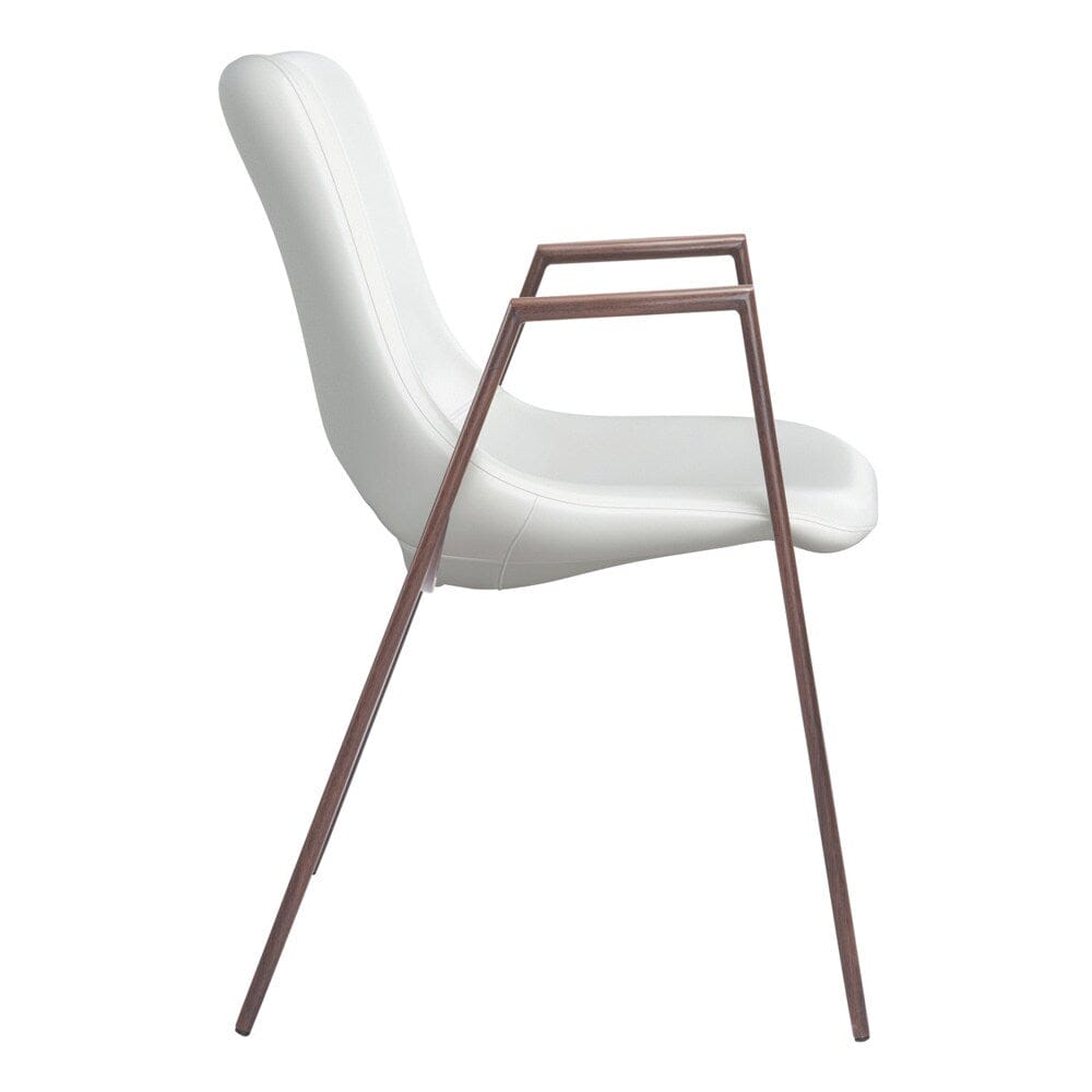 Zuo Modern - Desi Dining Chair (Set of 2) White & Walnut - 109068 veiw 2