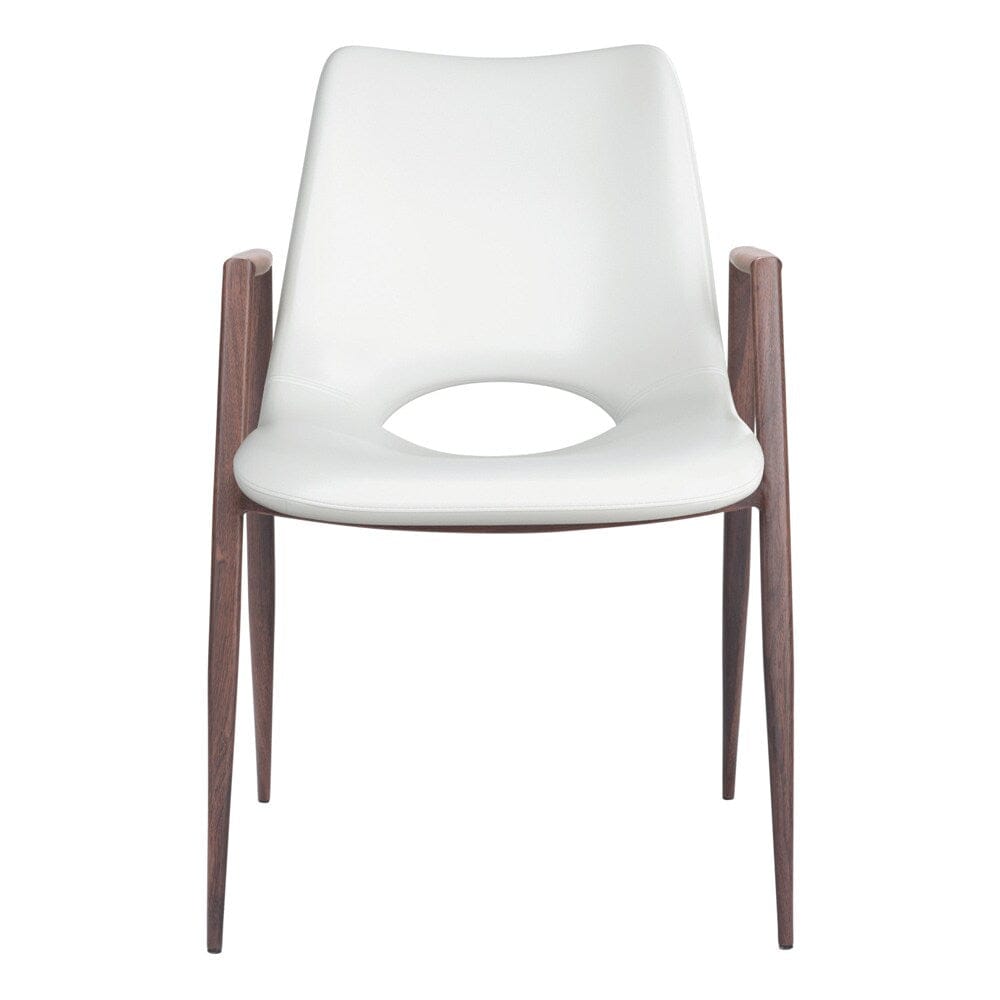 Zuo Modern - Desi Dining Chair (Set of 2) White & Walnut - 109068 veiw 3