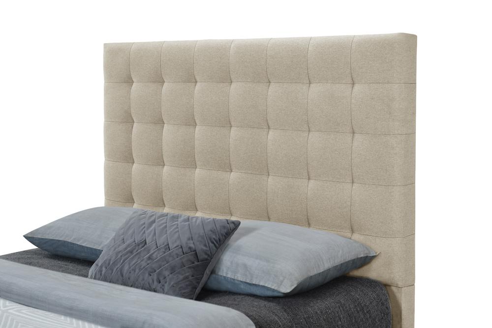 Fashion Bed Group - Vera Full Upholstered Platform Bed & Elise Full / Queen Headboard - Beige veiw 5