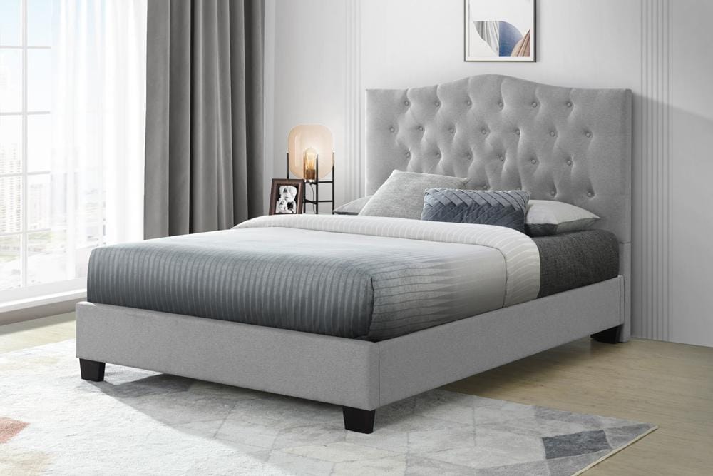 Fashion Bed Group - Vera King Upholstered Platform Bed & Maya King Headboard - Gray veiw 1