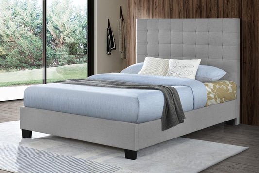 Fashion Bed Group - Vera Queen Upholstered Platform Bed & Elise Full / Queen Headboard - Gray veiw 1
