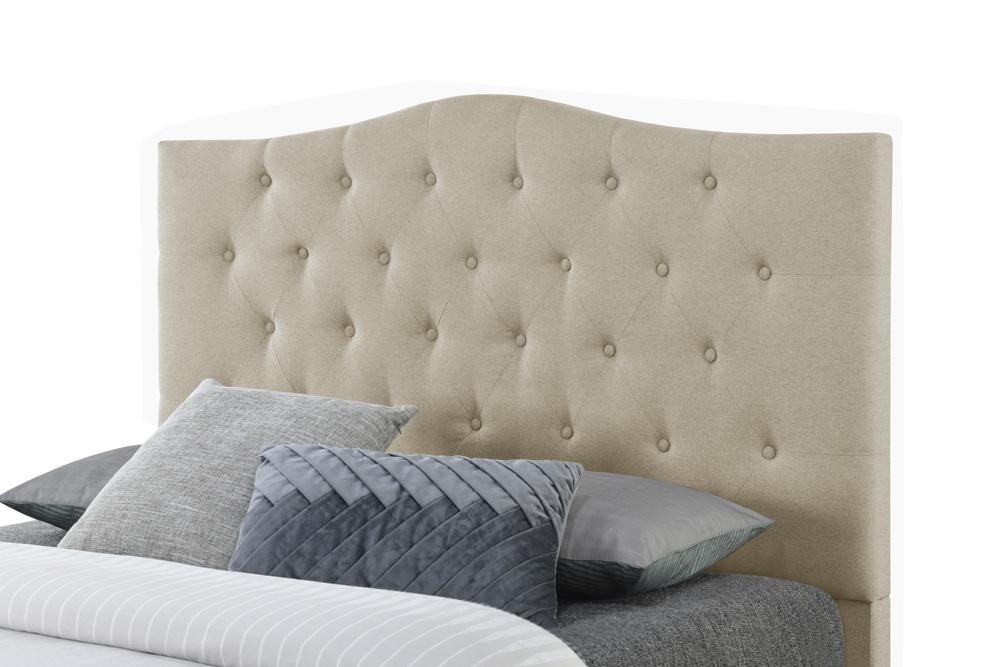 Fashion Bed Group - Vera Queen Upholstered Platform Bed & Maya Full / Queen Headboard - Beige veiw 3