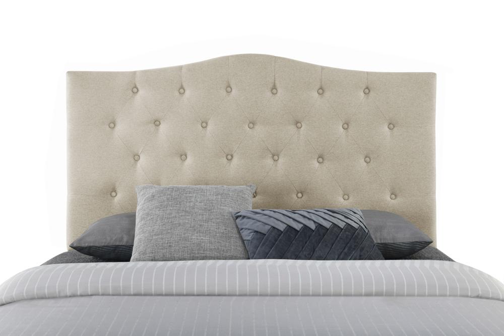 Fashion Bed Group - Vera Queen Upholstered Platform Bed & Maya Full / Queen Headboard - Beige veiw 4