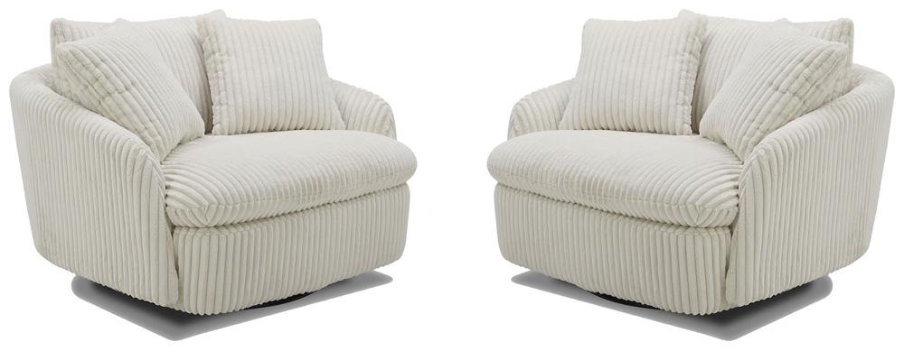 Parker Living - Boomer - Mega Ivory Large Swivel Chair with 2 Toss Pillows (Set of 2) - SBMR#912S-2-MGIV veiw 1