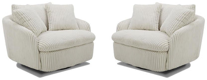 Parker Living - Boomer - Mega Ivory Large Swivel Chair with 2 Toss Pillows (Set of 2) - SBMR#912S-2-MGIV veiw 1