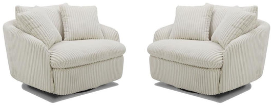 Parker Living - Boomer - Mega Ivory Large Swivel Chair with 2 Toss Pillows (Set of 2) - SBMR#912S-2-MGIV veiw 1