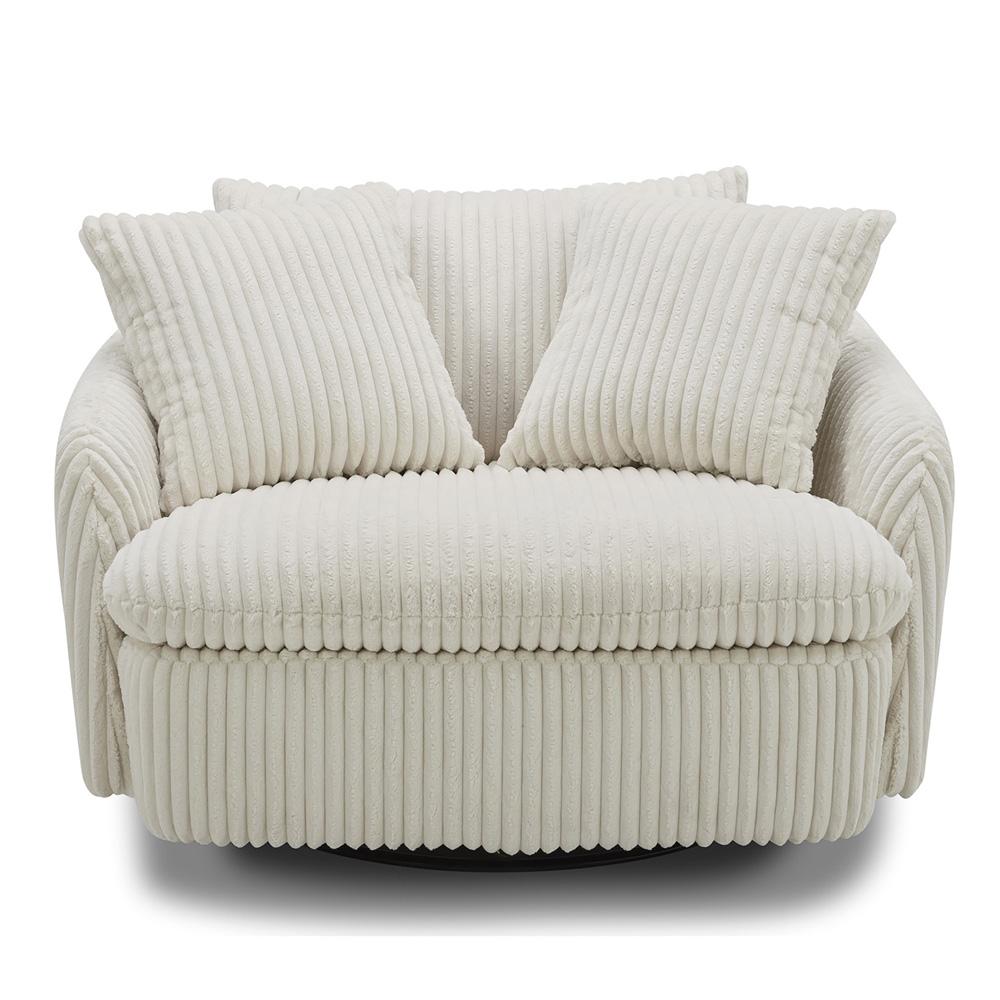 Parker Living - Boomer - Mega Ivory Large Swivel Chair with 2 Toss Pillows (Set of 2) - SBMR#912S-2-MGIV veiw 3
