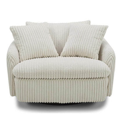 Parker Living - Boomer - Mega Ivory Large Swivel Chair with 2 Toss Pillows (Set of 2) - SBMR#912S-2-MGIV veiw 3