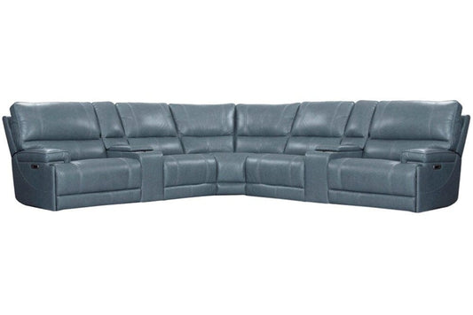 Parker Living - Whitman - Verona Azure - Powered By Freemotion 7 Piece Modular Power Reclining Sectional with Power Adjustable Headrests - MWHI-PACKT7(H)-P50-VAZ veiw 1