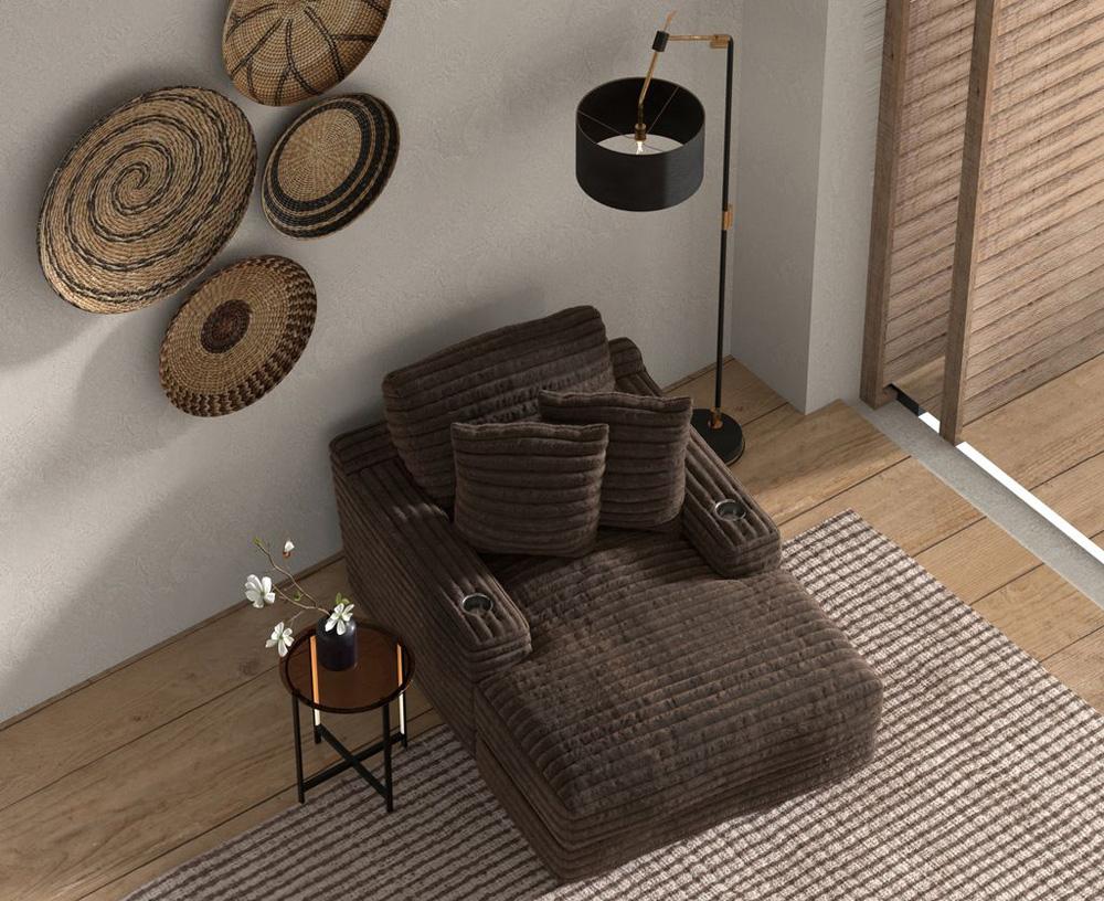 Jackson Furniture - Comfrey Chaise in Chocolate - 3045-09/1998-09 veiw 7