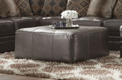 Jackson Furniture - Denali Top Grain Leather Cocktail Ottoman in Steel - 4378-28/1283-28/3083-28 veiw 4