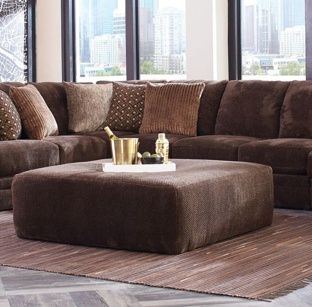 Jackson Furniture - Mammoth Cocktail Ottoman in Chocolate - 4376-28/1806-49 veiw 4