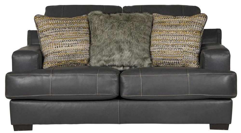 Jackson Furniture - Marco Top Grain Leather Loveseat in Gunmetal - 4507-02/1273-58/3073-58 veiw 2