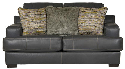 Jackson Furniture - Marco Top Grain Leather Loveseat in Gunmetal - 4507-02/1273-58/3073-58 veiw 2