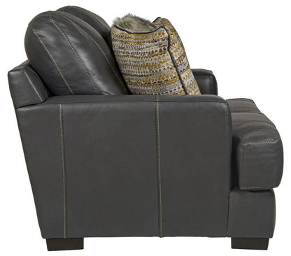 Jackson Furniture - Marco Top Grain Leather Loveseat in Gunmetal - 4507-02/1273-58/3073-58 veiw 3