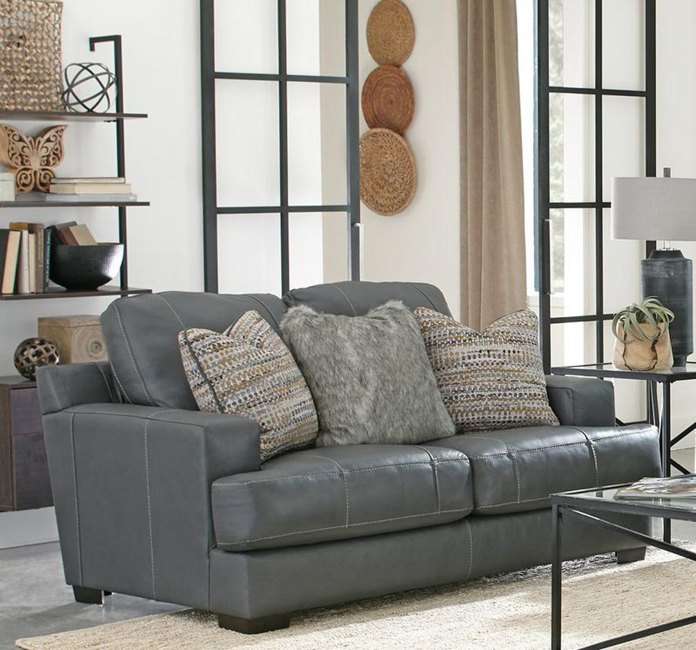 Jackson Furniture - Marco Top Grain Leather Loveseat in Gunmetal - 4507-02/1273-58/3073-58 veiw 5