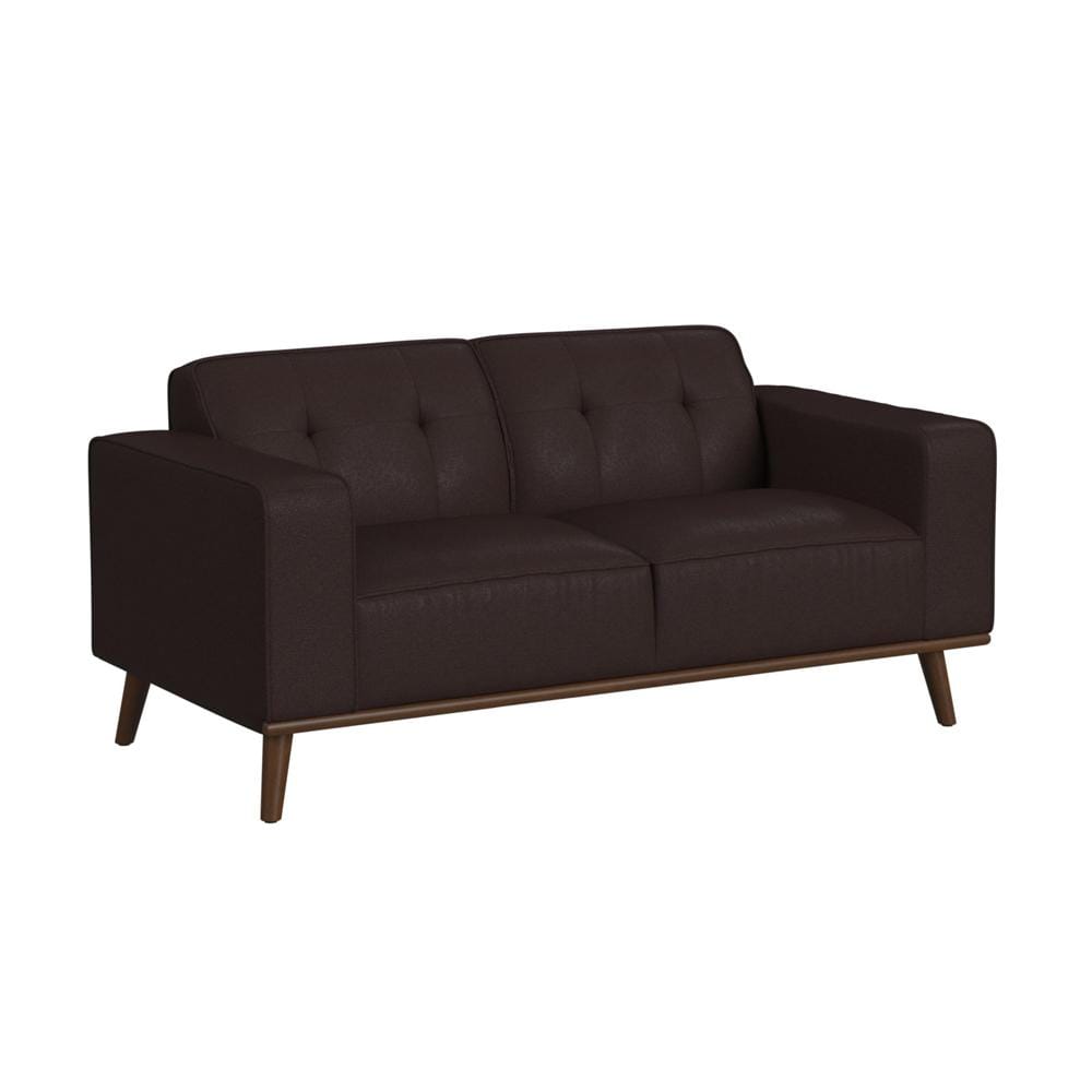 Picket House Furnishings - Fate Loveseat with Wood Front in Pebble Brown - U-15000-8200-200 veiw 1