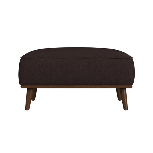 Picket House Furnishings - Fate Ottoman with Wood Base in Pebble Brown - U-15000-8200-000 veiw 2