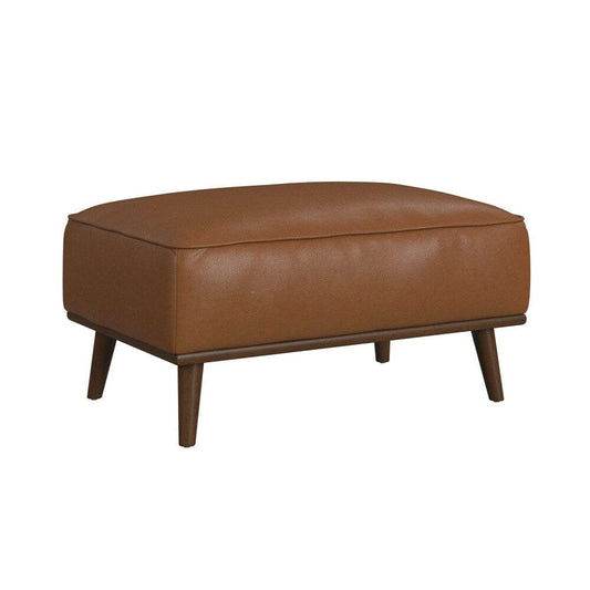 Picket House Furnishings - Fate Ottoman with Wood Base in Pebble Tan - U-15000-8210-000 veiw 1