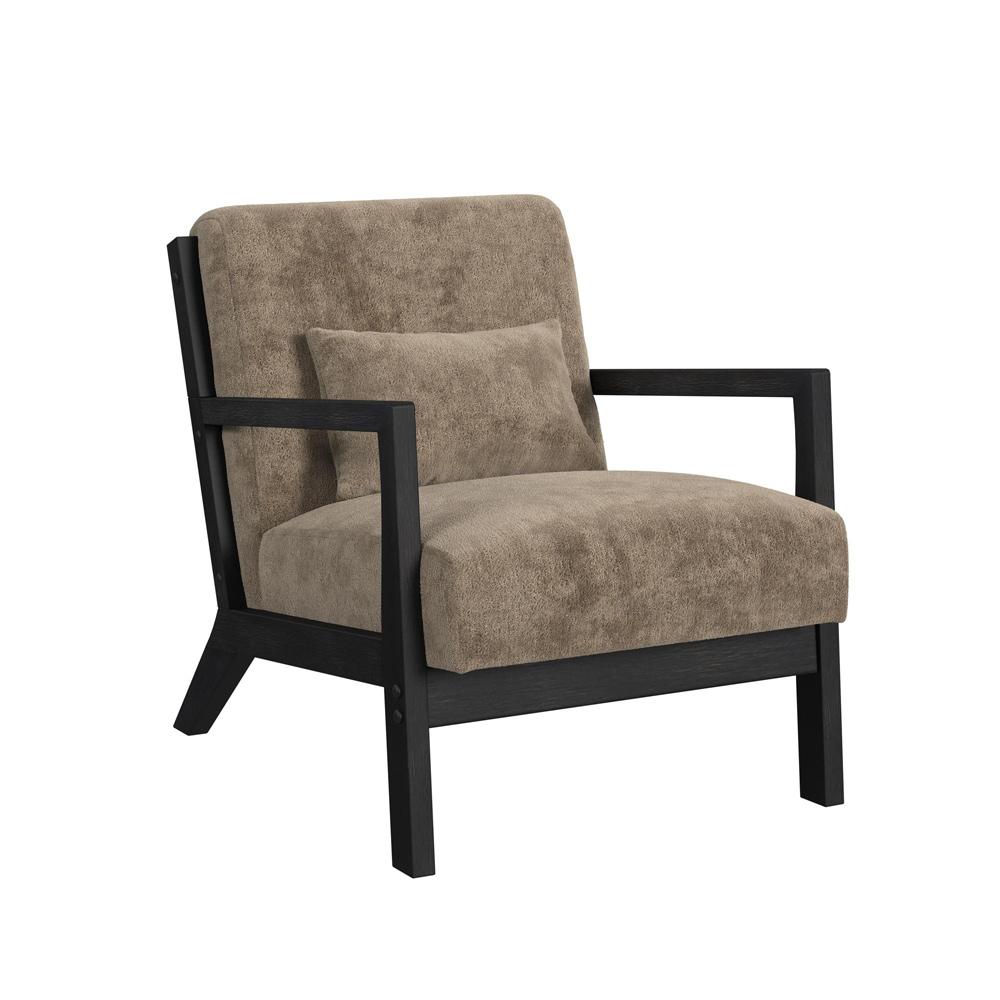 Picket House Furnishings Freya Chair with kidney pillow in Langley Cocoa and Brushed Espresso Finish - U-13830-11240-100C veiw 1
