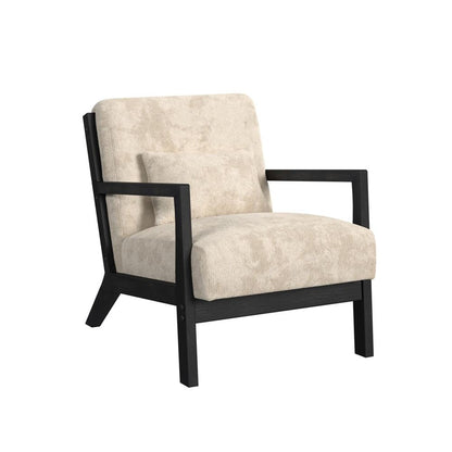 Picket House Furnishings Freya Chair with kidney pillow in Langley Cream and Brushed Espresso Finish - U-13830-11241-100C veiw 1