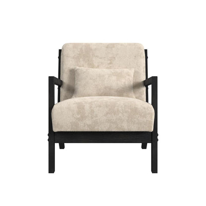 Picket House Furnishings Freya Chair with kidney pillow in Langley Cream and Brushed Espresso Finish - U-13830-11241-100C veiw 2