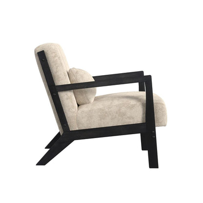 Picket House Furnishings Freya Chair with kidney pillow in Langley Cream and Brushed Espresso Finish - U-13830-11241-100C veiw 3