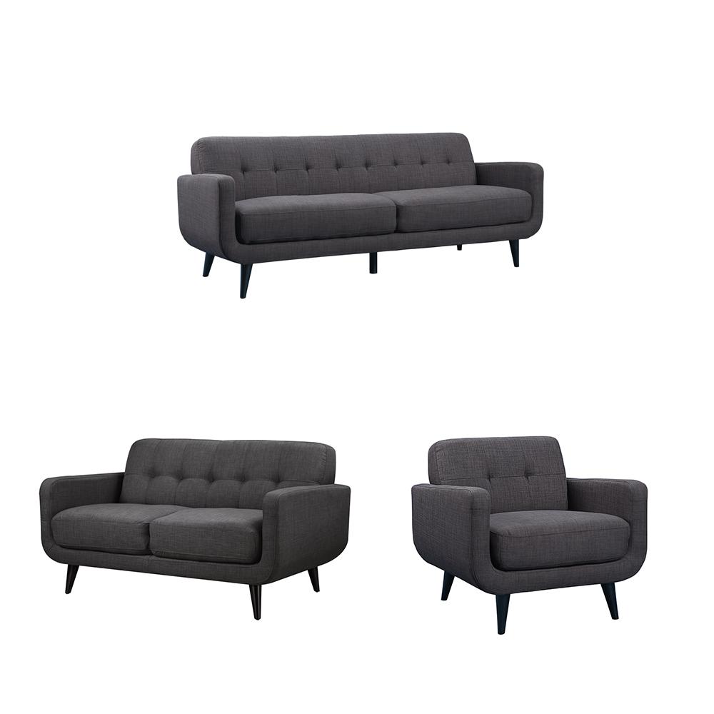 Picket House Furnishings - Hailey 3PC Sofa Set in Charcoal - UHD0903PC veiw 1