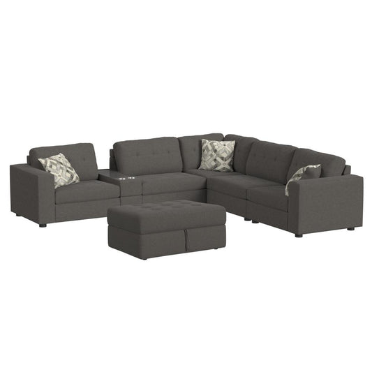 Picket House Furnishings - Harleigh 7PC Living Room Set in Palmer Plus Ash - U-15020-11403-7PC veiw 1