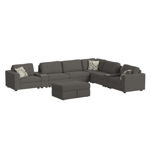Picket House Furnishings - Harleigh 9PC Living Room Set in Palmer Plus Ash - U-15020-11403-9PC veiw 1