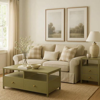 Alpine Furniture - Avery End Table, Olive Green - 2478GRN-62 veiw 7