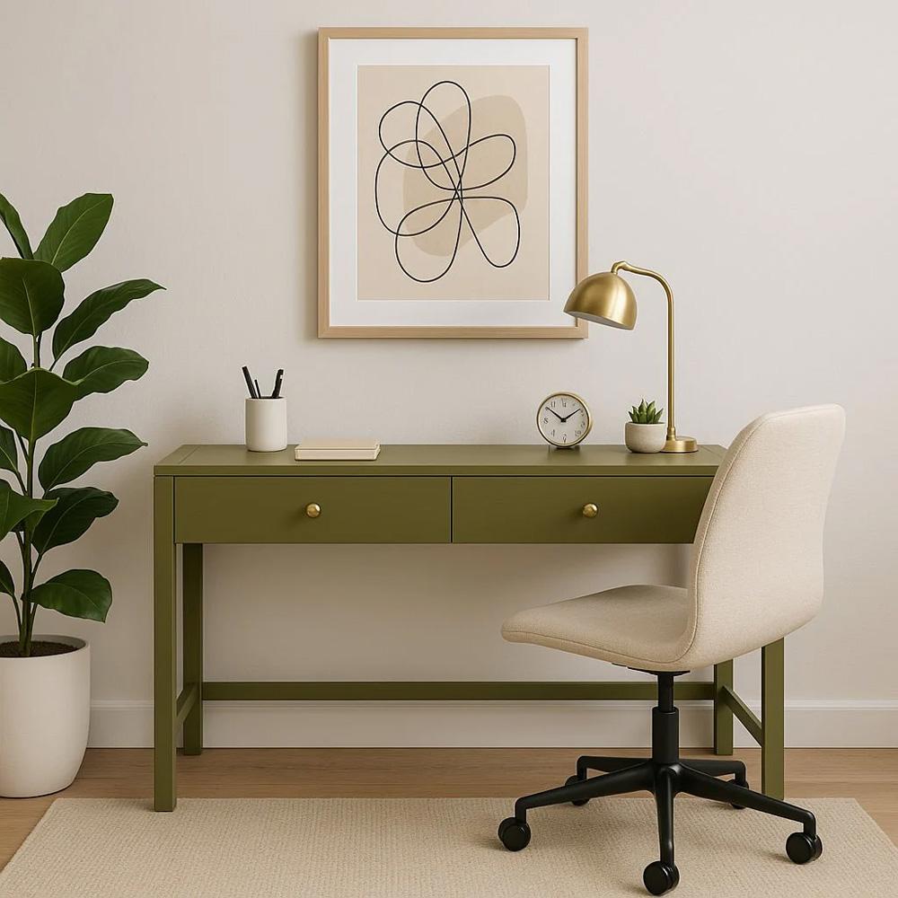 Alpine Furniture - Avery Writing Desk, Olive Green - 2478GRN-65 veiw 7