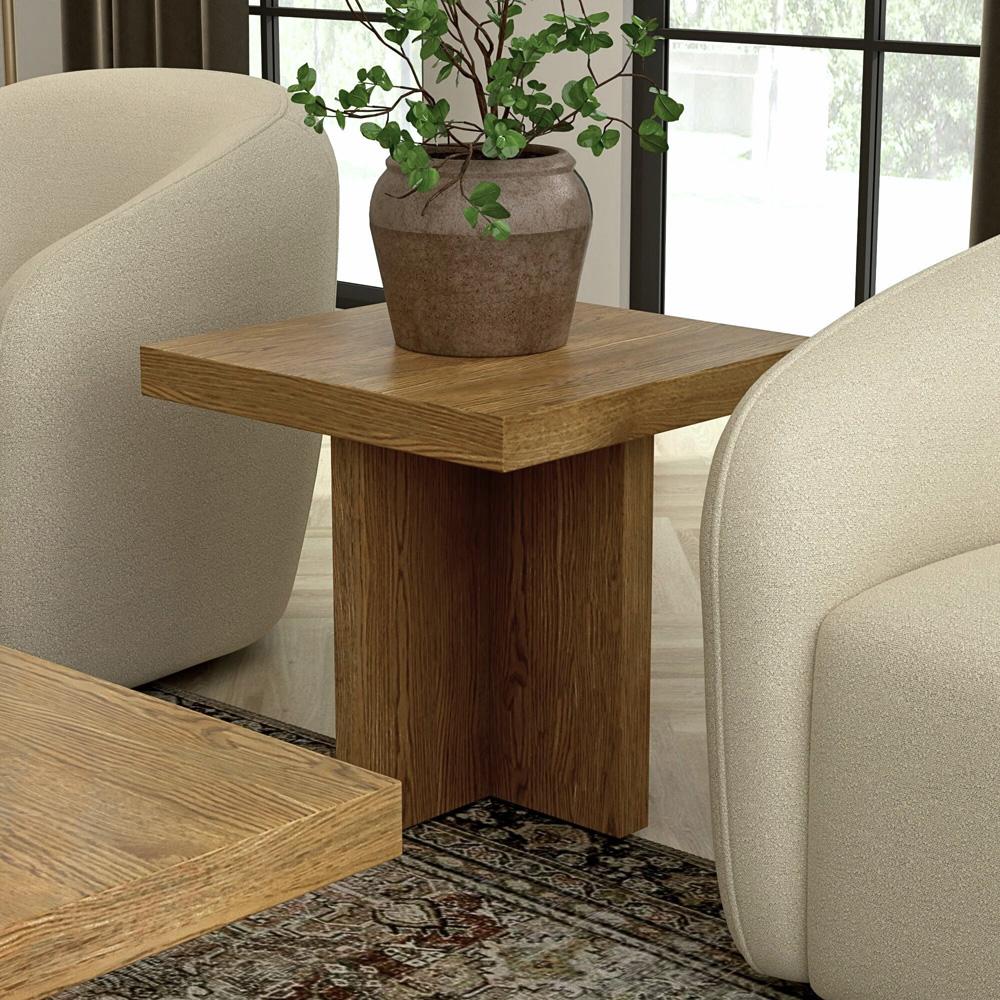 Alpine Furniture - Donte End Table, Oak - 6798OAK-62 veiw 6