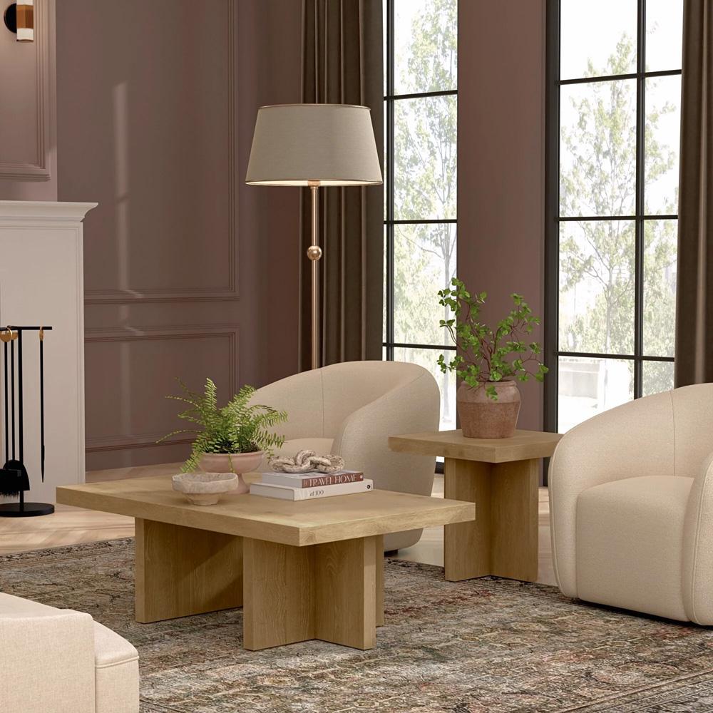 Alpine Furniture - Donte Rectangular Coffee Table, Natural - 6798NAT-61 veiw 7