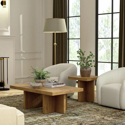 Alpine Furniture - Donte Rectangular Coffee Table, Oak - 6798OAK-61 veiw 7