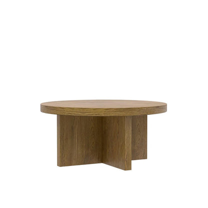 Alpine Furniture - Donte Round Coffee Table, Oak - 6798OAK-65 veiw 1