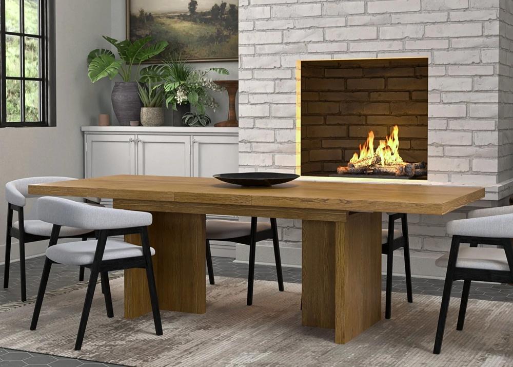 Alpine Furniture - Donte Self Storage Extension Dining Table, Oak - 6798OAK-01 veiw 8