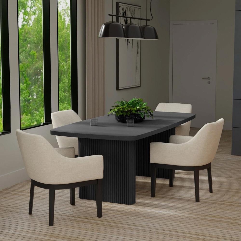 Alpine Furniture - Reba Rectangular Dining Table, Black - 5868BLK-01 veiw 7