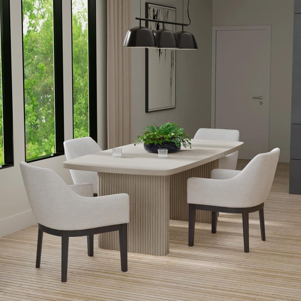 Alpine Furniture - Reba Rectangular Dining Table, White Wash - 5868W-01 veiw 7
