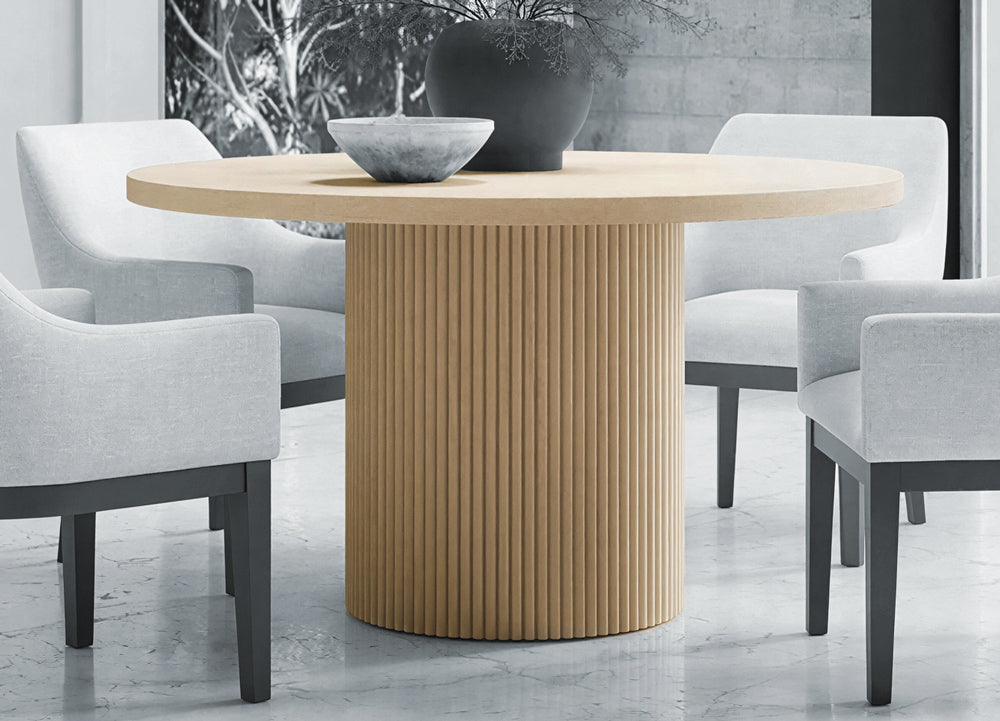 Alpine Furniture - Reba Round Dining Table, White Wash - 5868W-25 veiw 1