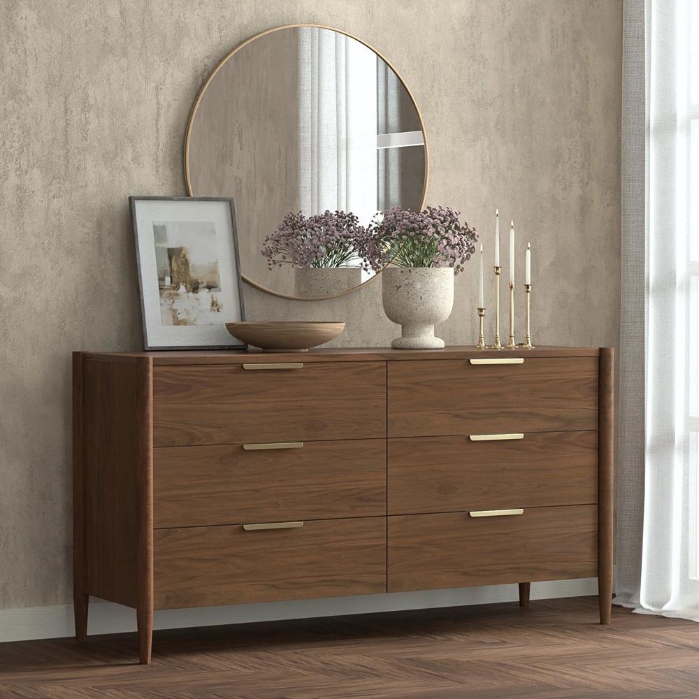 Alpine Furniture - Sinclair Dresser, Walnut - 3458WAL-03 veiw 8