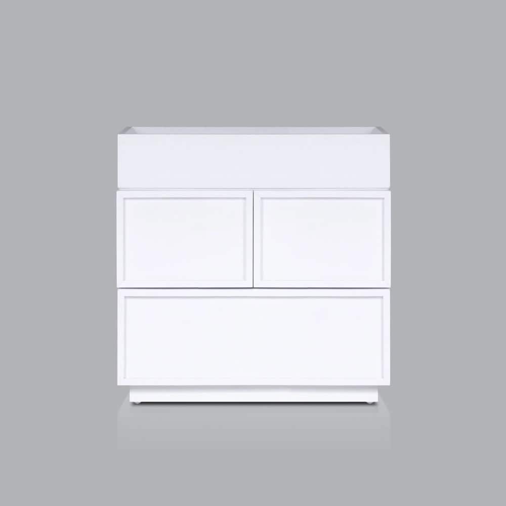 Origins by Alpine - Luca Nightstand, White - NS-31W veiw 2