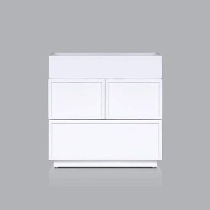 Origins by Alpine - Luca Nightstand, White - NS-31W veiw 2