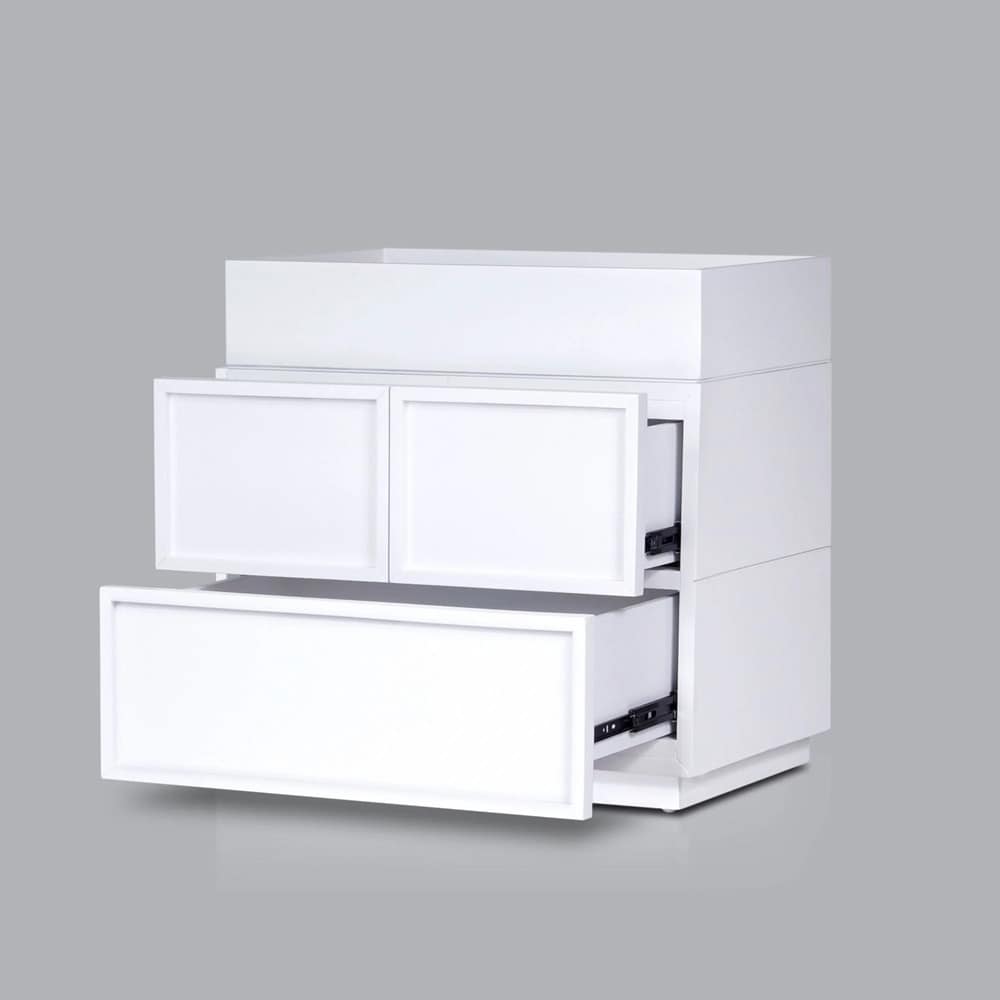 Origins by Alpine - Luca Nightstand, White - NS-31W veiw 3